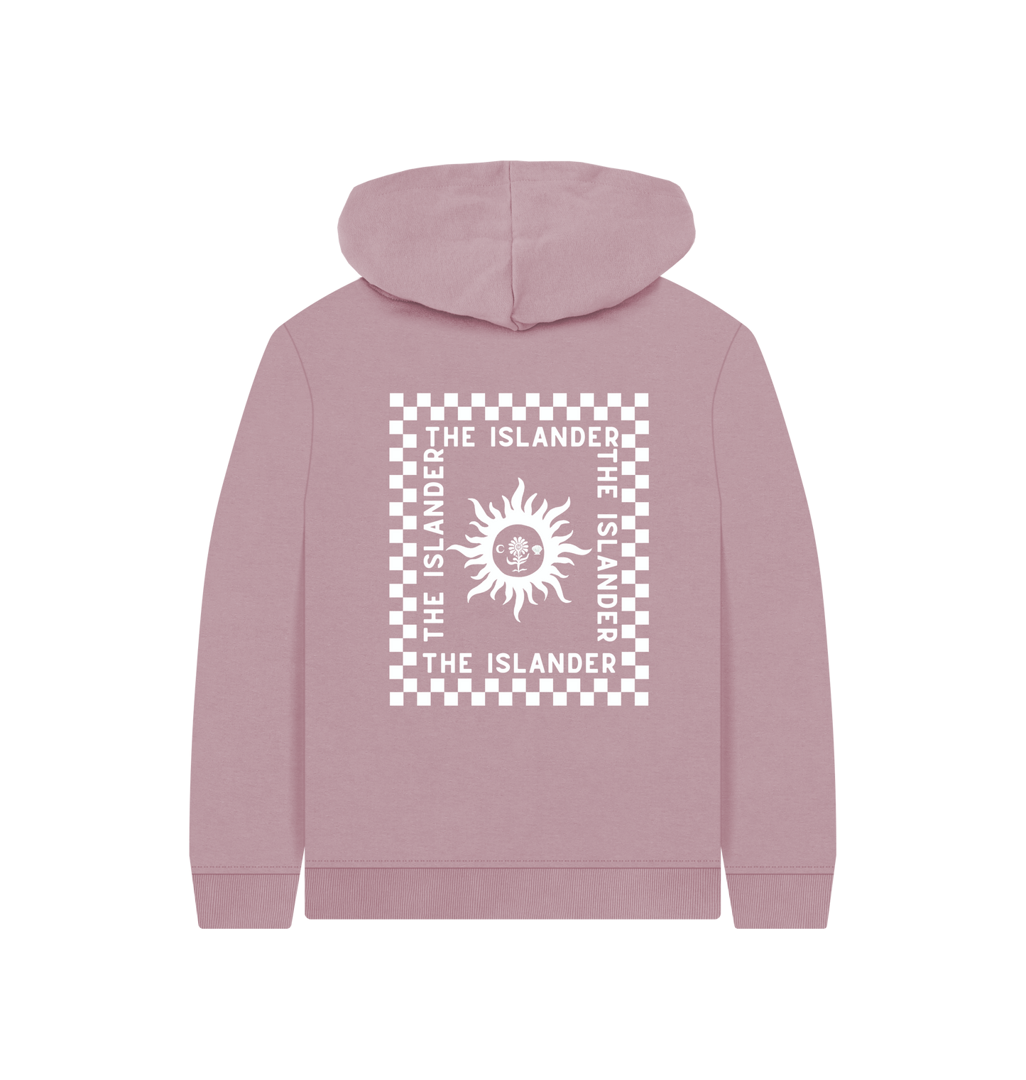 Mauve Printed Kids Hoodie Back