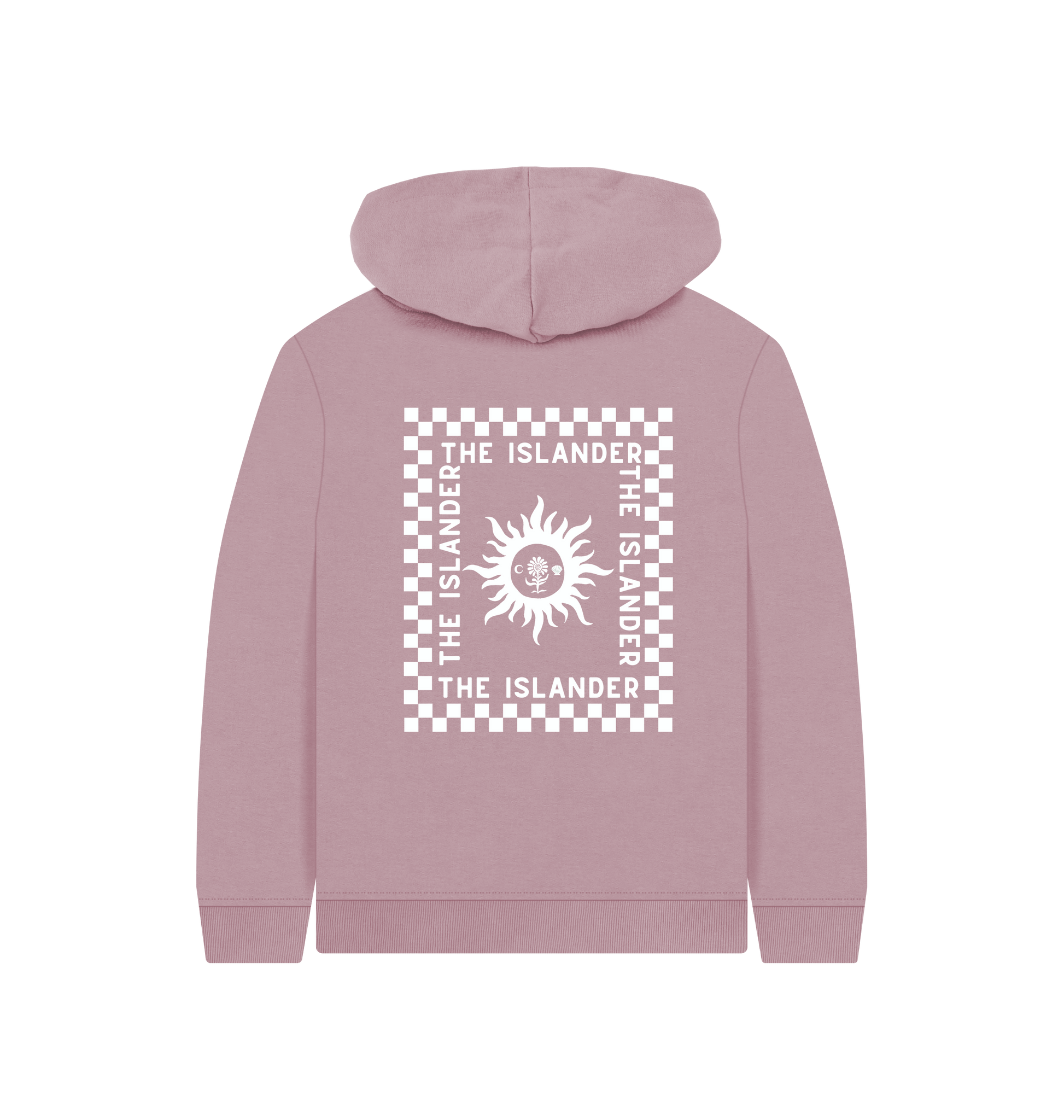 Mauve Printed Kids Hoodie Back