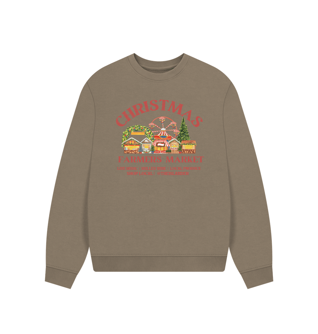 Willow Christmas Farmers Market - Women's Oversized Style Sweatshirt