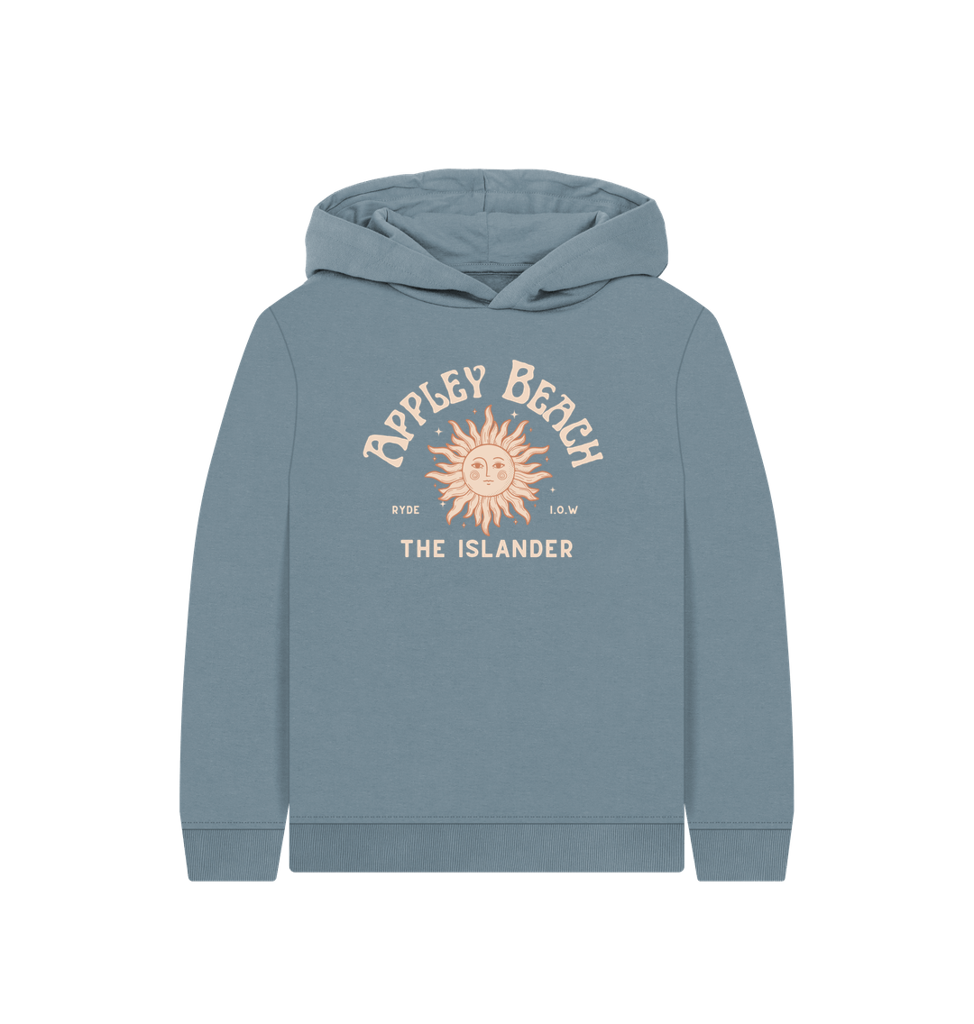 Stone Blue Kids Hoody - Appley Beach - Sunshine - The Islander - Isle of Wight