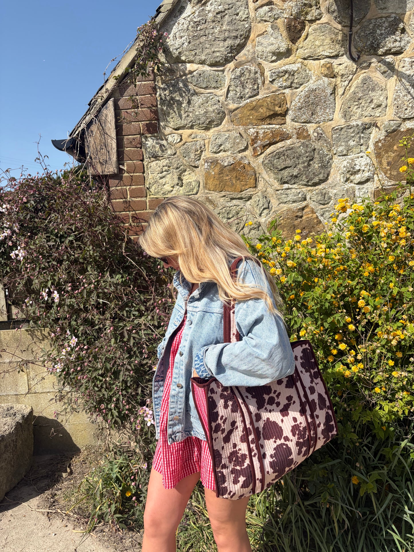 Cow Print Large Tote Bag