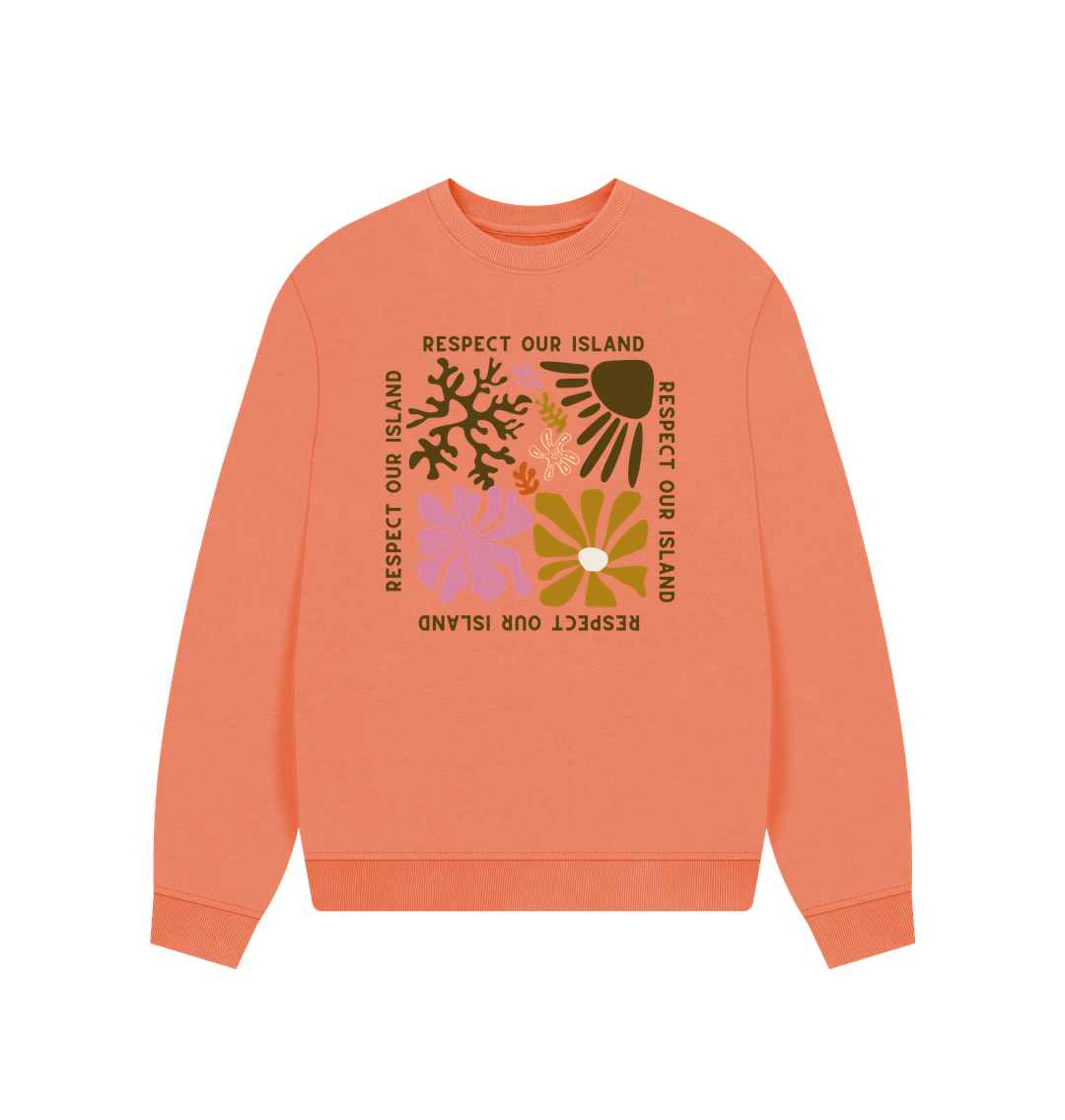 Apricot Respect Our Island - Women's Oversized Sweatshirt