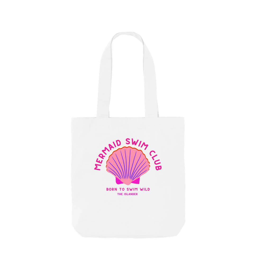 White Mermaid Swim Club - Pink Wild Swim Club - Tote Bag