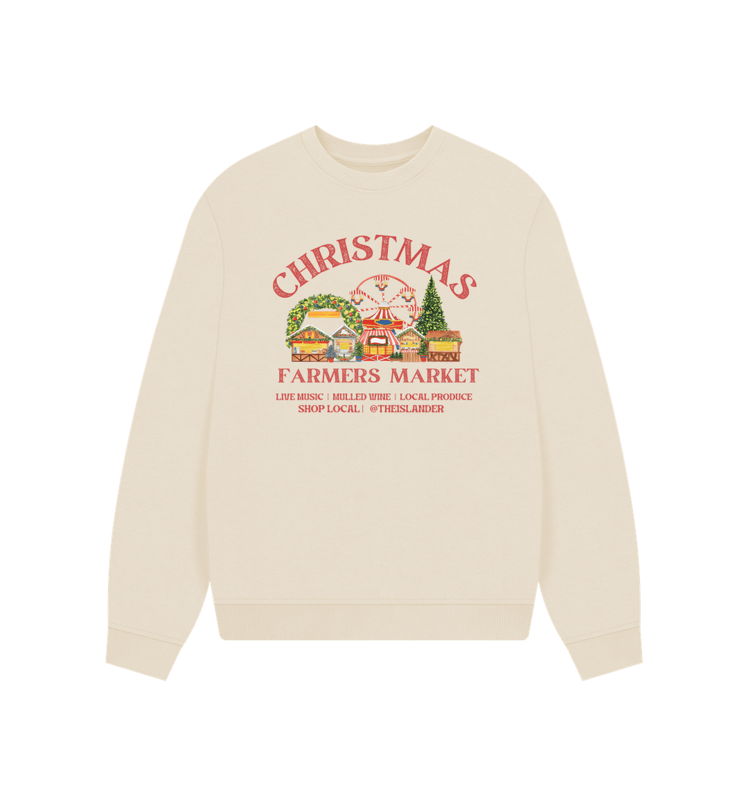 Oat Christmas Farmers Market - Women's Oversized Style Sweatshirt