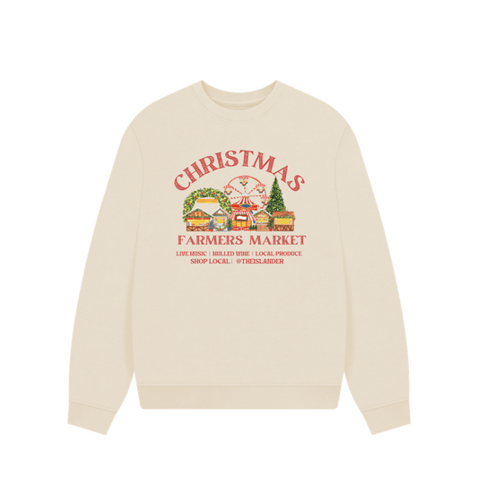 Oat Christmas Farmers Market - Women's Oversized Style Sweatshirt