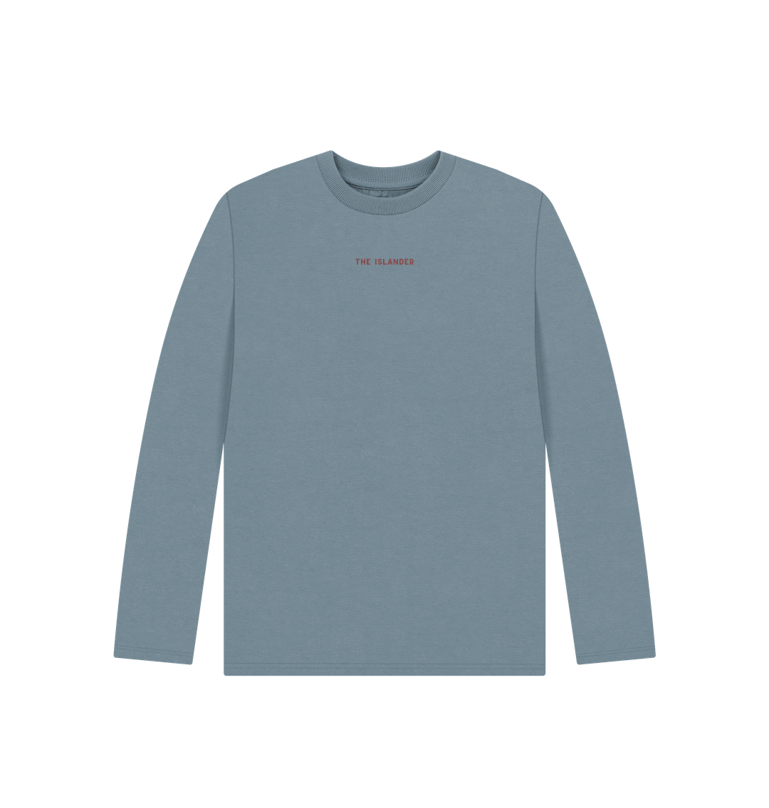 Stone Blue Respect Our Planet - Kids Long Sleeve T Shirt  - Organic Cotton