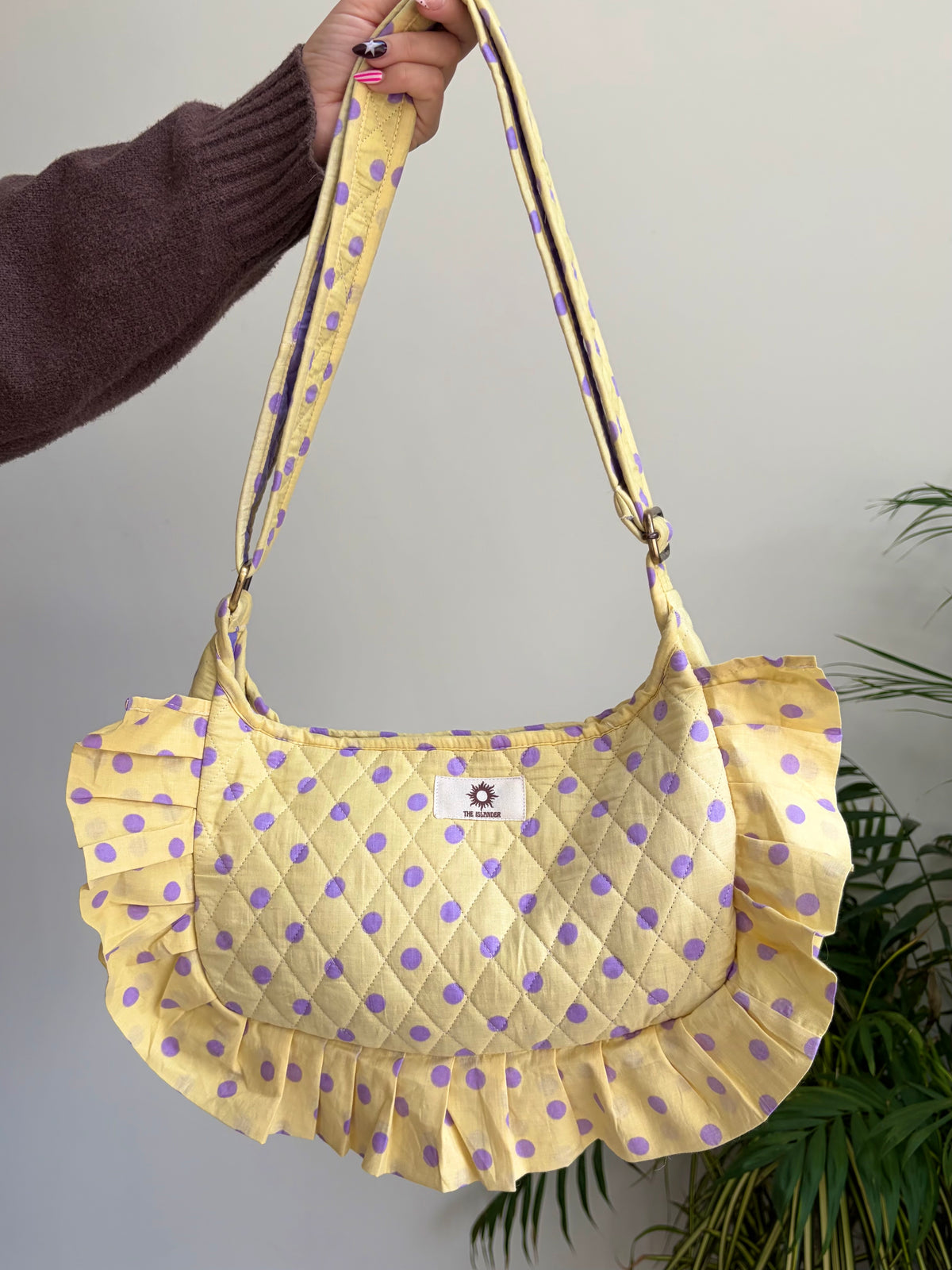 Baby Yellow & Lilac Polka Frill