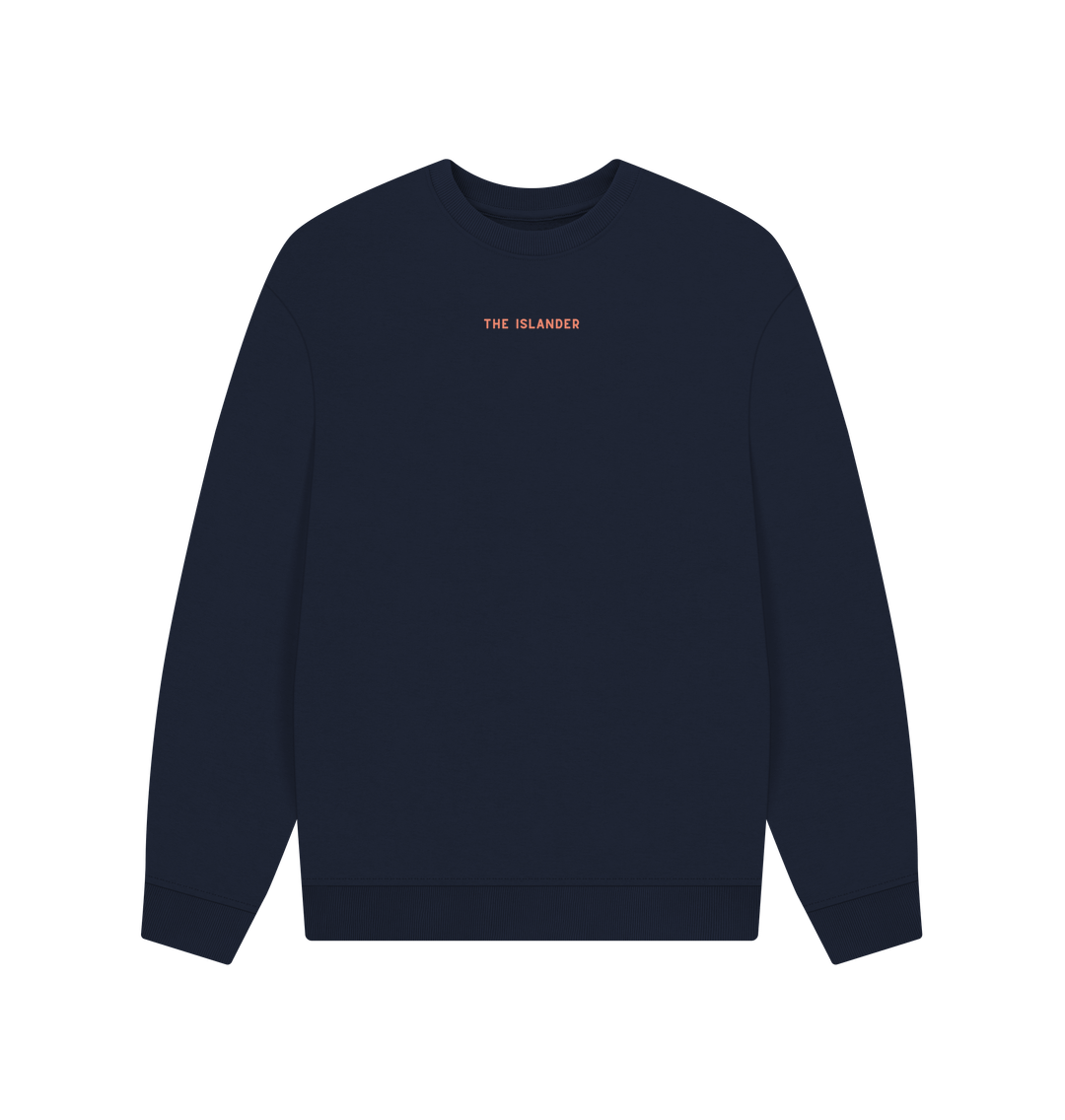 Navy Blue The Islander Checkerboard - Men's\/Unisex Oversized Style Sweatshirt