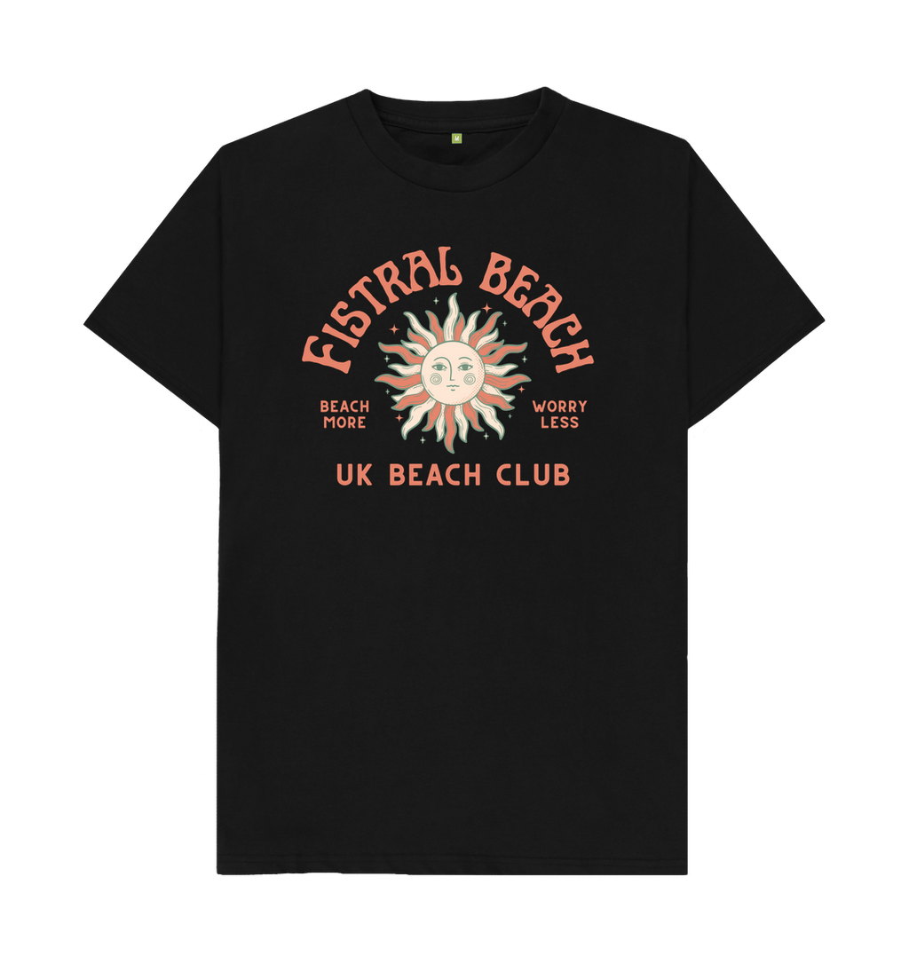 Black Fistral Beach - UK Beach club Tee - Unisex Tshirt - Beach More\/Worry Less