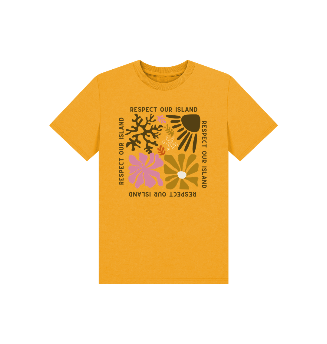 Mustard Respect Our Island - Kids T Shirt - Organic Cotton