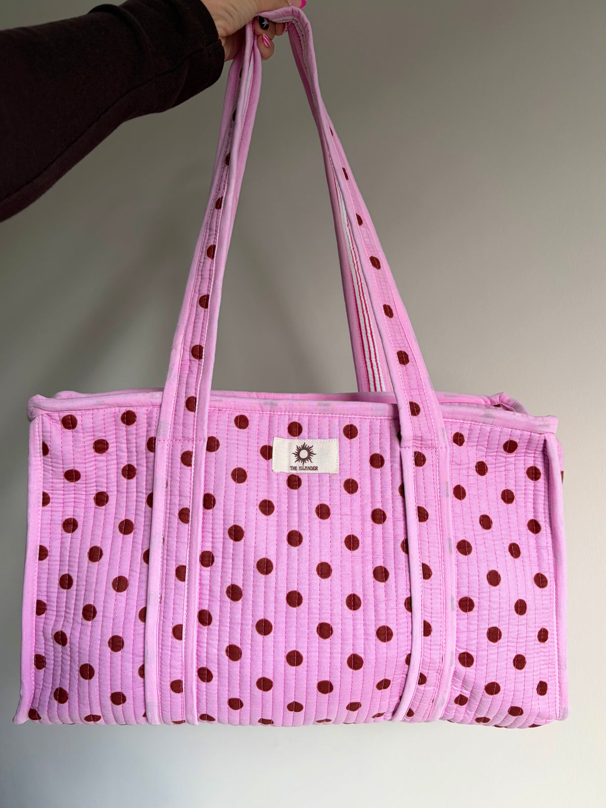 Pink & Brown Polka Compartment Midi