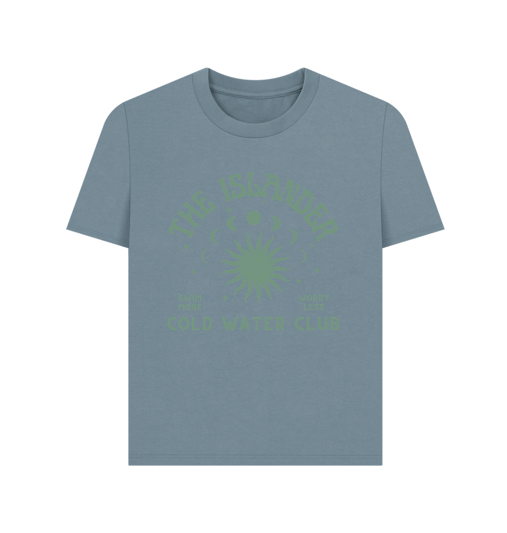 Stone Blue Cold Water Club - Women's T Shirt - Cold Water Swimming\/Wild Swimming