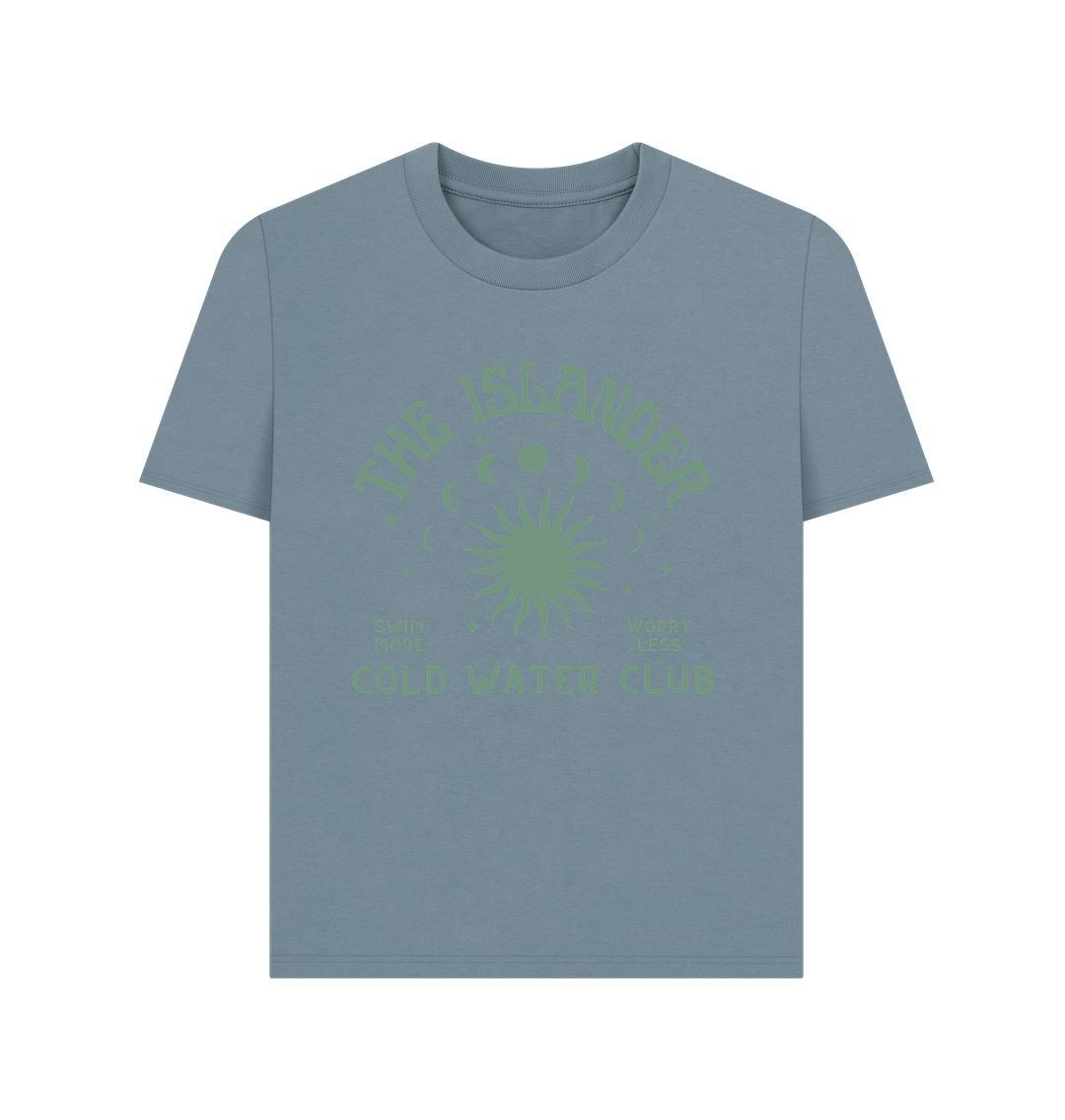 Stone Blue Cold Water Club - Women's T Shirt - Cold Water Swimming\/Wild Swimming