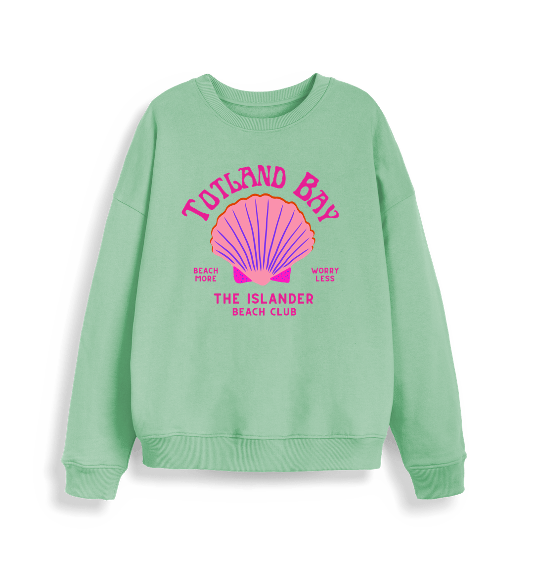 Misty Jade Totland Bay - Pink Beach Club - Women's Oversized Style Sweatshirt