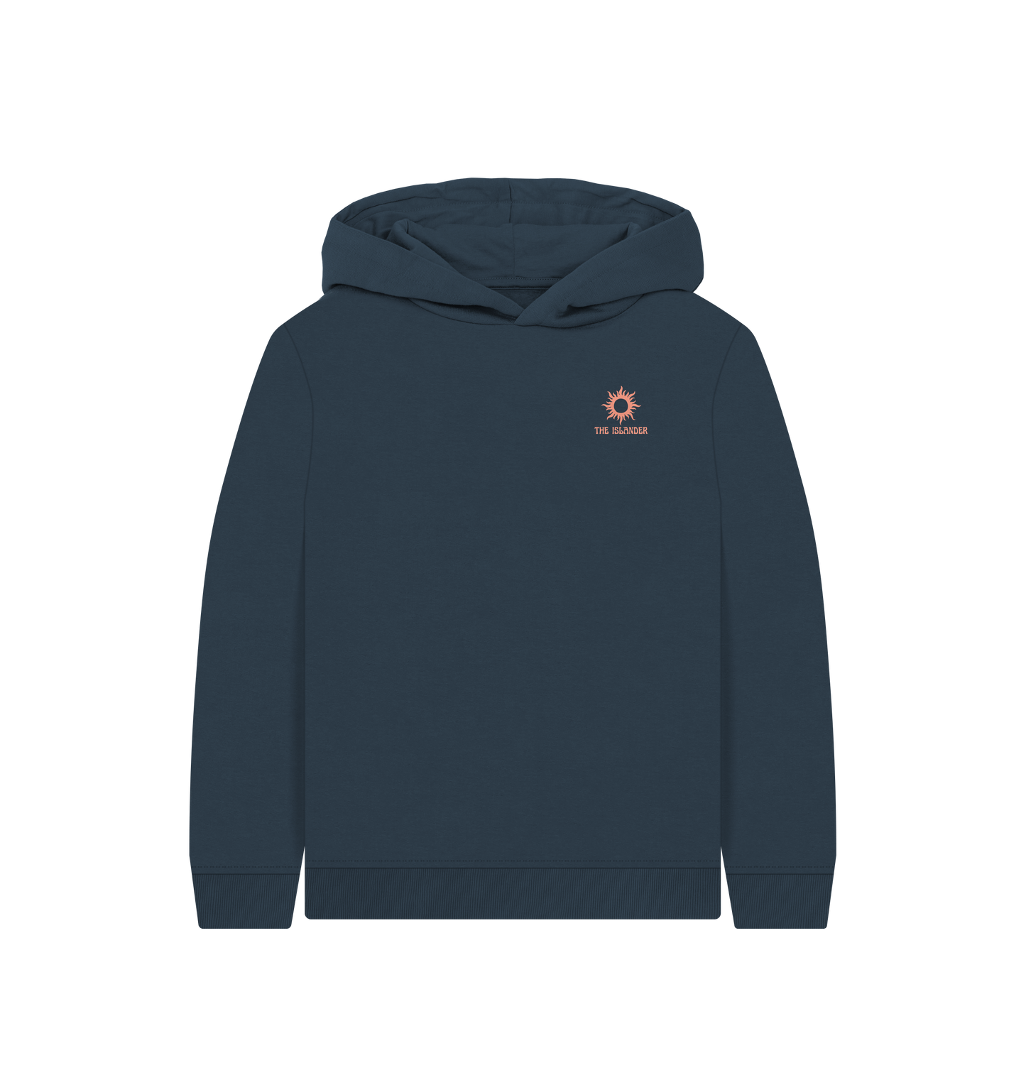 Navy Blue Printed Kids Hoodie Front