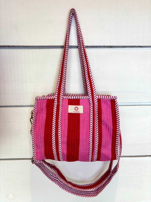 Pink & RedStripe Mini Tote Bag