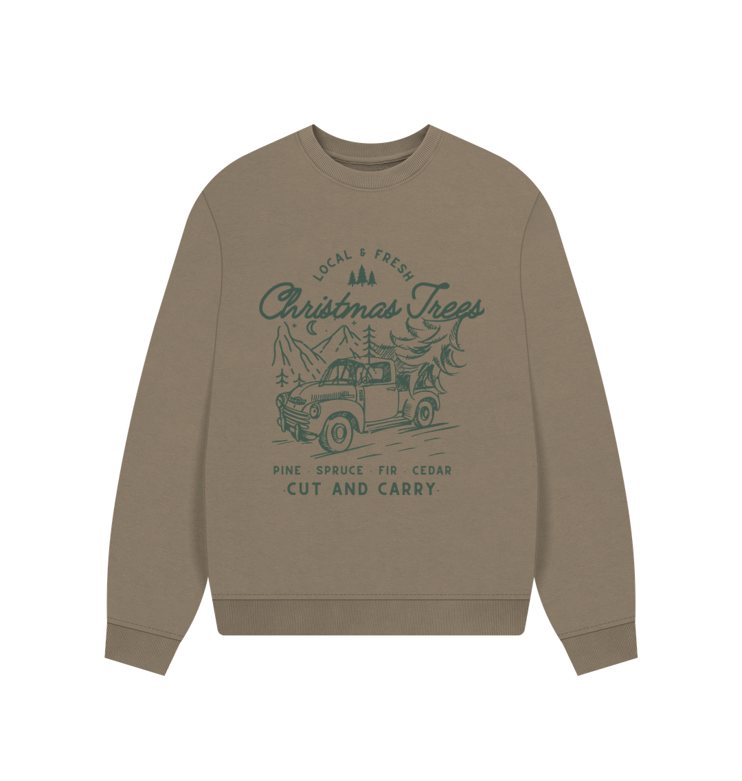 Willow Christmas Tree\u2019s - Womens oversized style sweatshirt