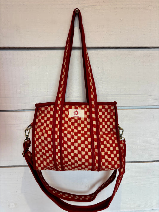 Terracotta Checkerboard Mini Tote Bag