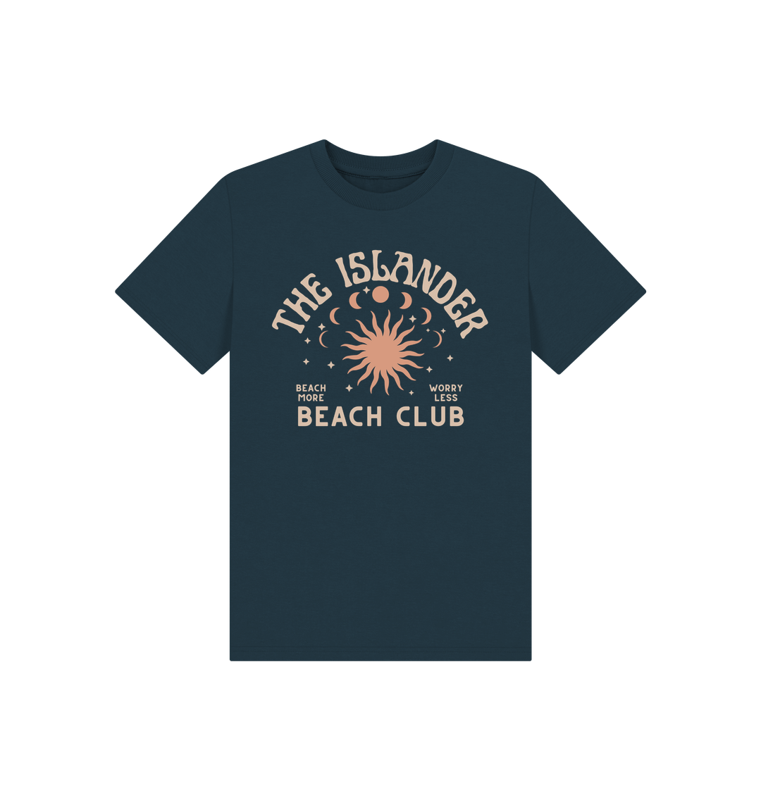 Denim Blue The Islander - Beach Club - Kids T Shirt  - Organic Cotton