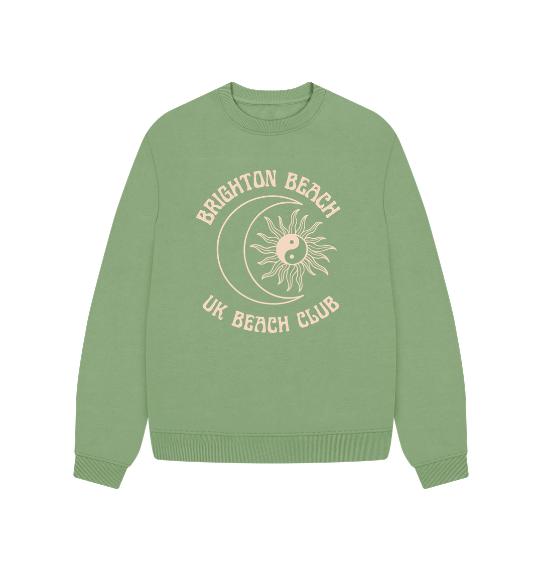 Sage Brighton Beach - UK Beach club  - Women's Oversized style sweatshirt - Sun and Moon design