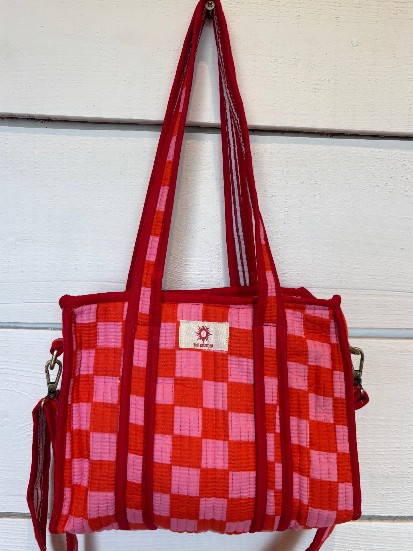 Pink Checkerboard Mini Tote Bag