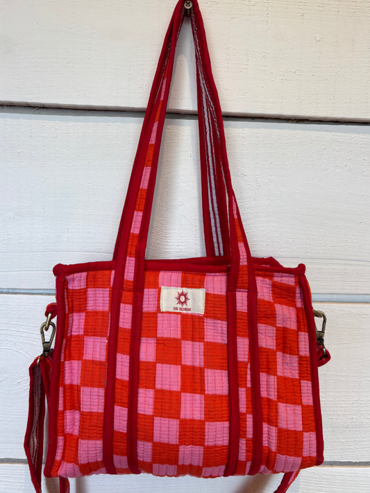 Pink Checkerboard Mini Tote Bag
