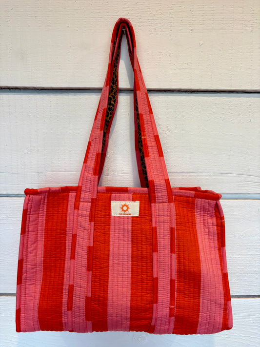 Coral Stripes/Leopard Midi (Everyday Tote)