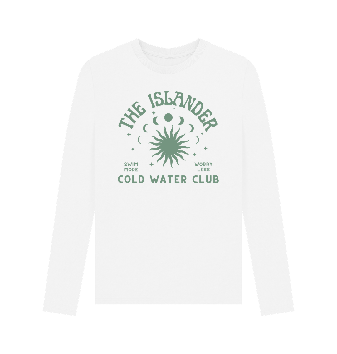 White Cold Water Club - Unisex Long Sleeve T Shirt - The Islander - Cold Water Swimming