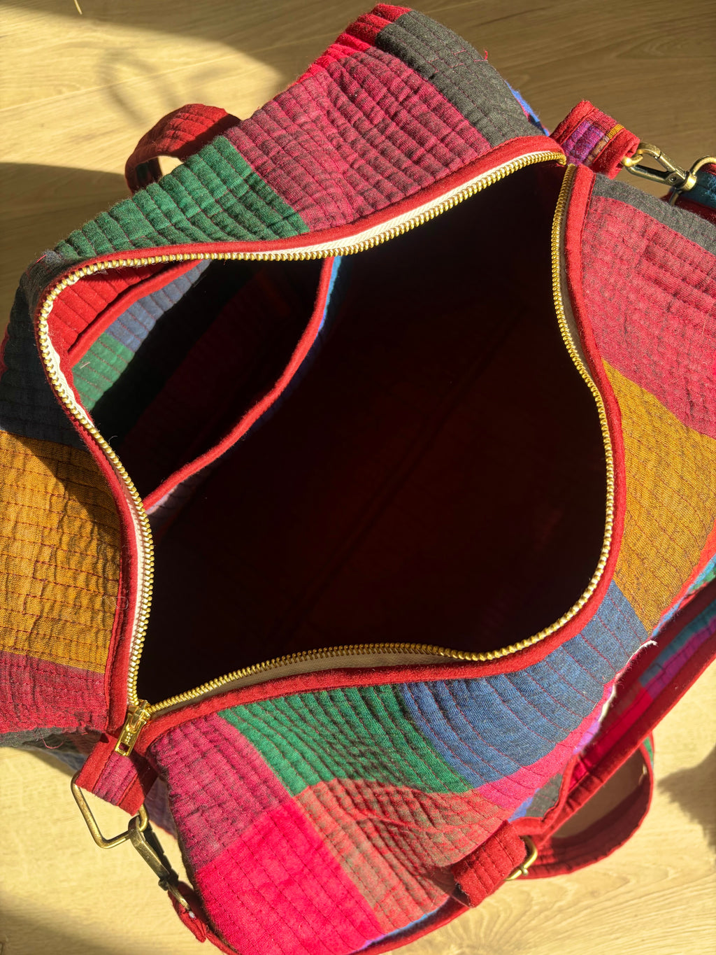 Colourful Madras Checks Duffle Travel Bag
