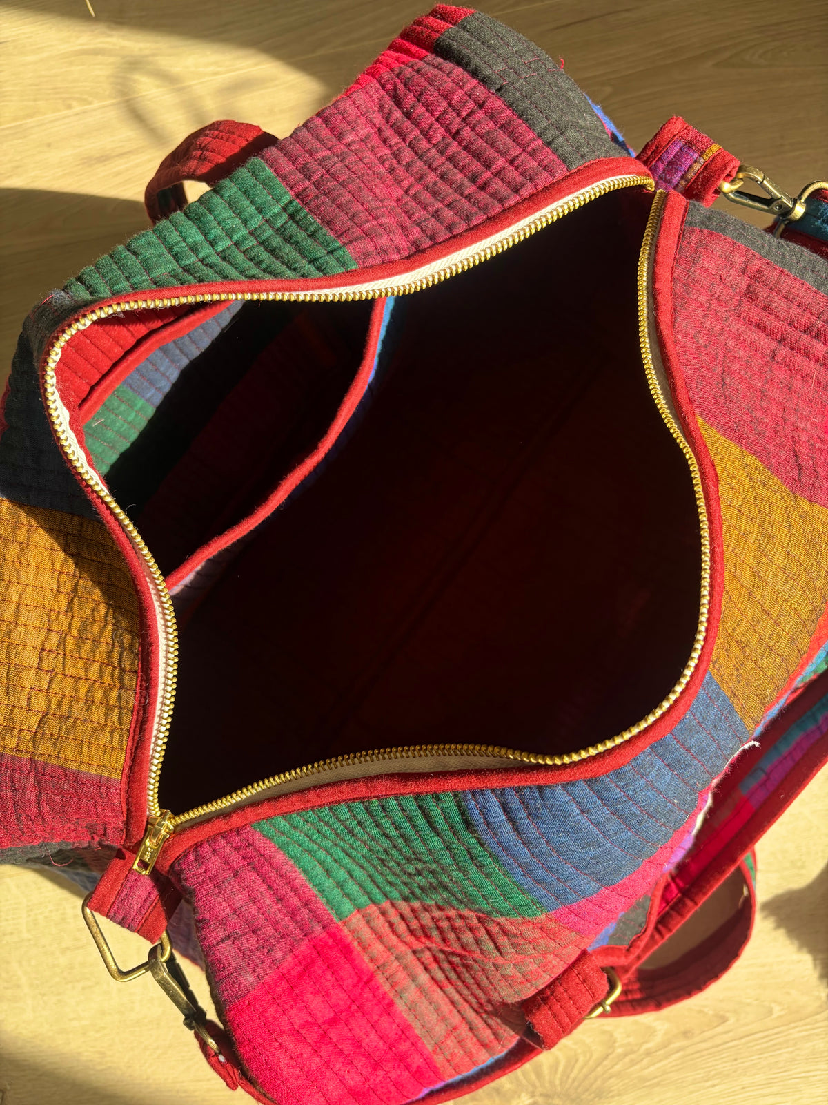 Colourful Madras Checks Duffle Travel Bag