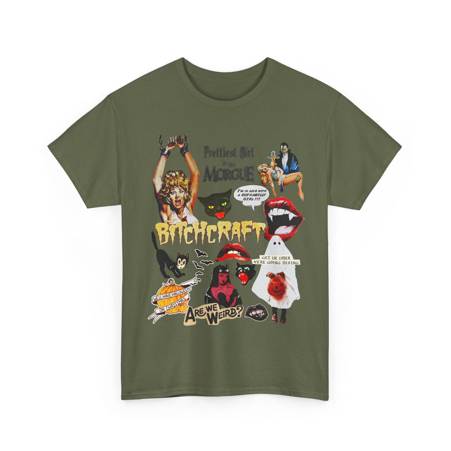 Retro Halloween / Vintage Horror Collage T Shirt - Graphic Halloween T Shirt - Scream Queens