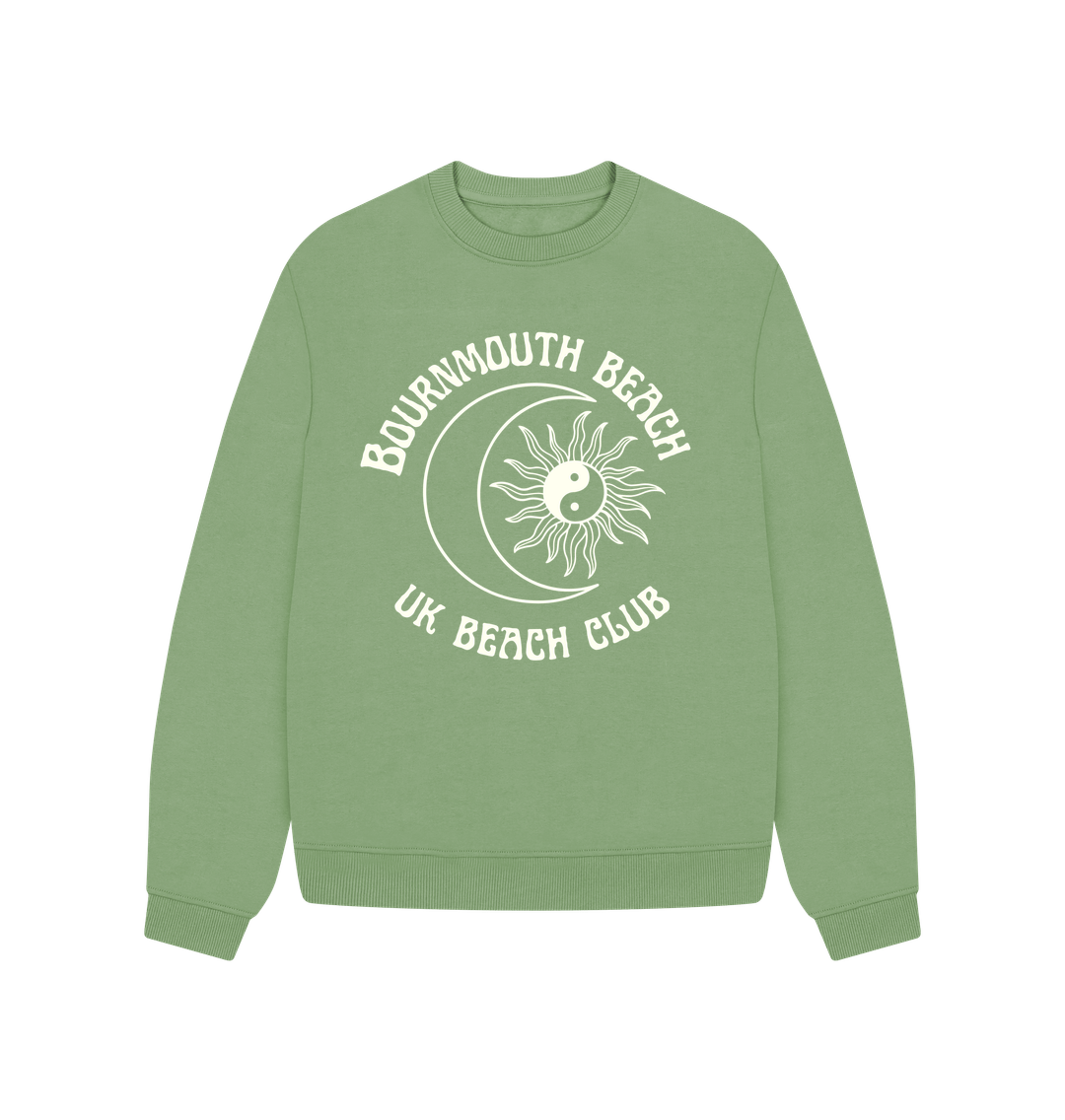 Sage Bournemouth Beach - UK Beach club  - Women's oversized sweatshirt- Sun and Moon design