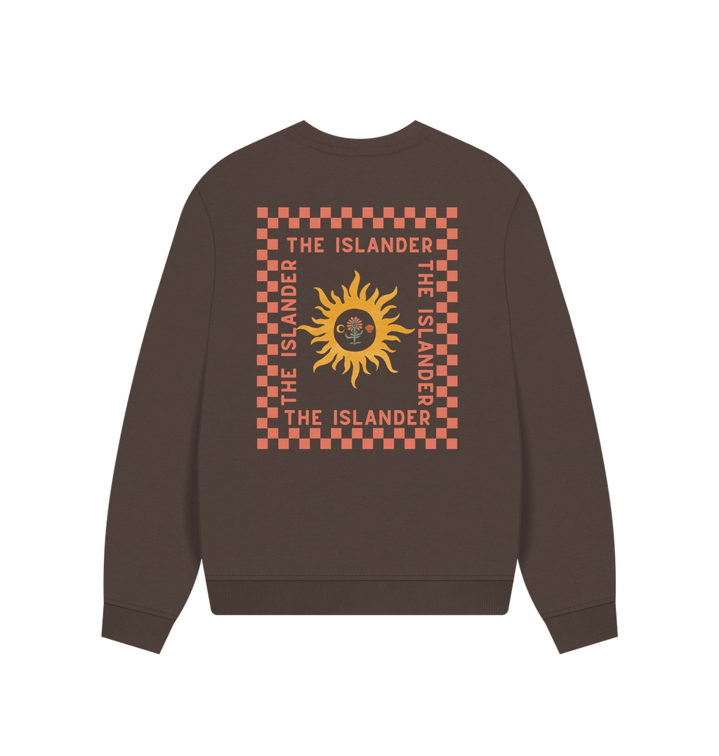 Checkerboard The Islander  - Women's Oversized Style Sweatshirt - Print Back and Front