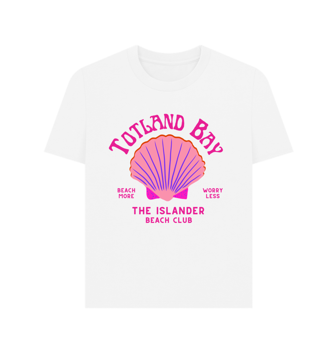 White Totland Bay - Pink Beach Club - Women's T Shirt
