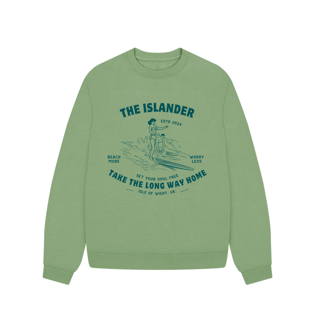 Sage Take the long way home - Women's oversized sweatshirt - Surf - The Islander