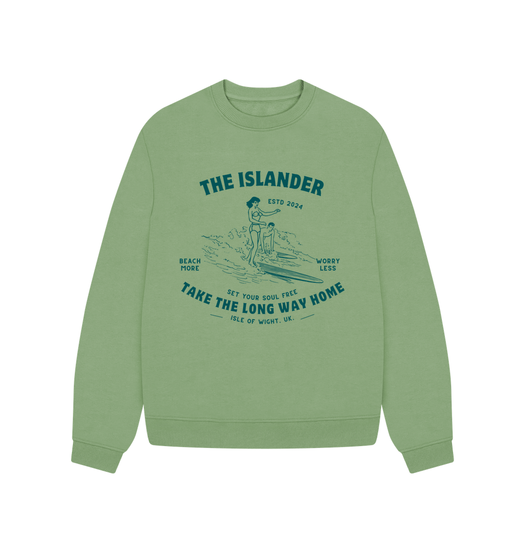 Sage Take the long way home - Women's oversized sweatshirt - Surf - The Islander