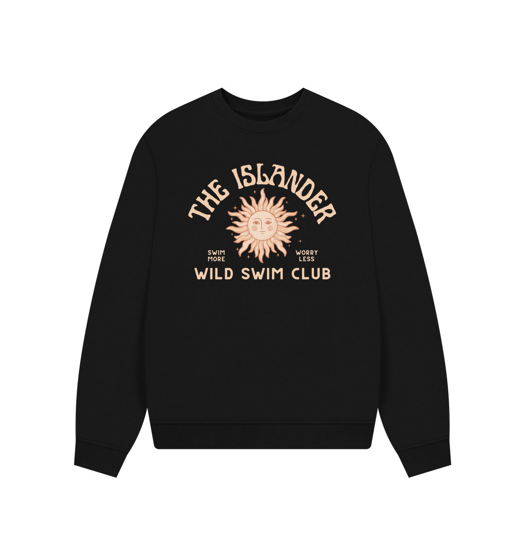 Black The Islander - Wild swim Club - Women's Oversized Style Sweatshirt