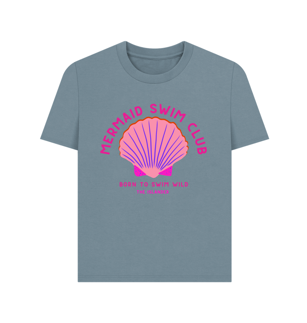 Stone Blue Mermaid Swim Club - Pink Wild Swim Club - Women's T Shirt