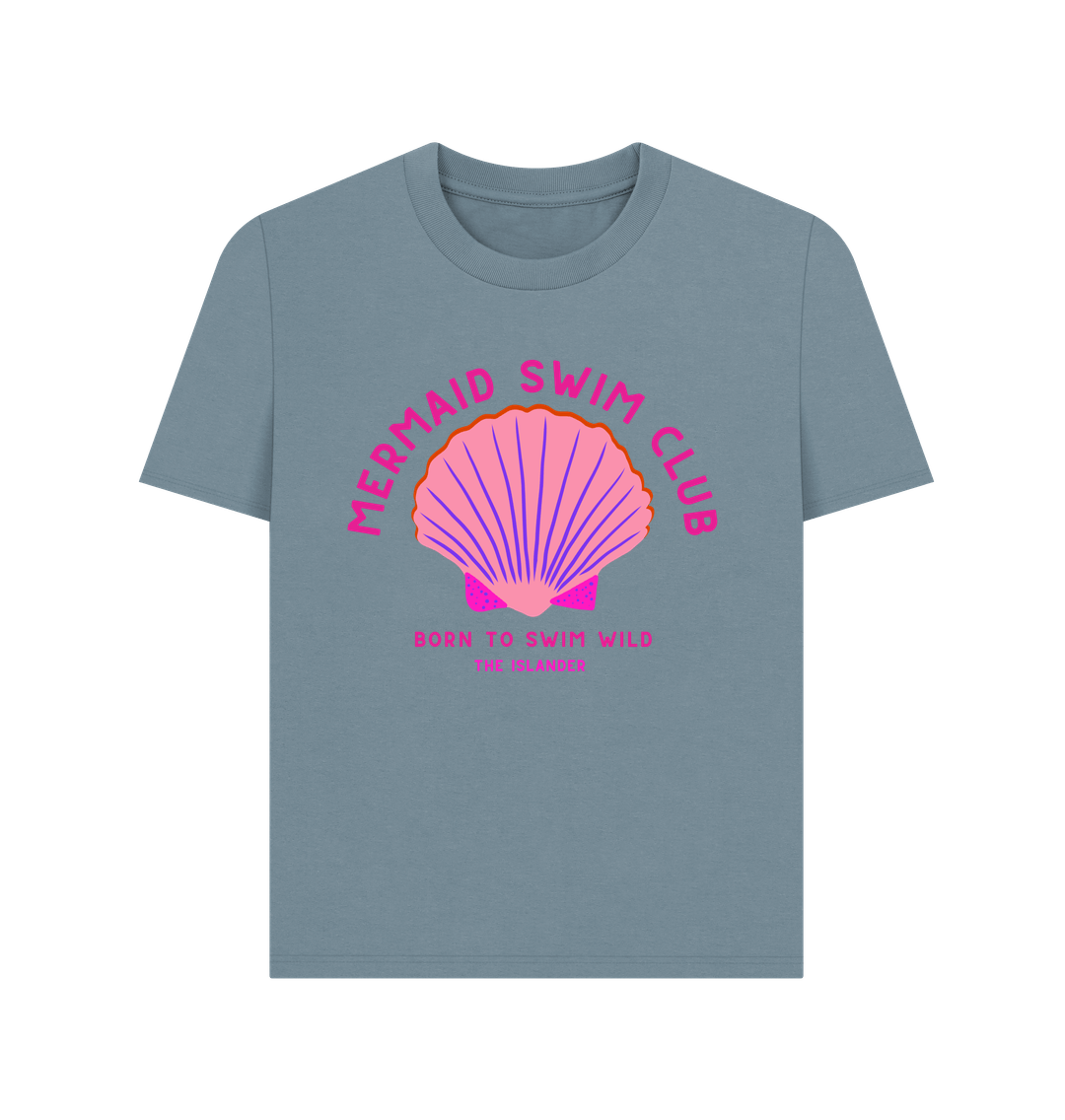 Stone Blue Mermaid Swim Club - Pink Wild Swim Club - Women's T Shirt