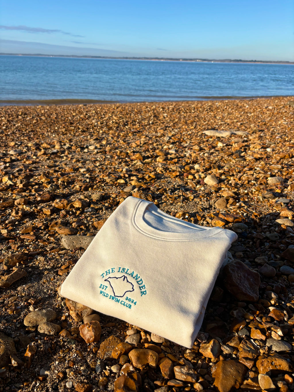 Isle of Wight Embroidered - Wild Swim Club Design - Medium weight Sweatshirt - Medium Fit