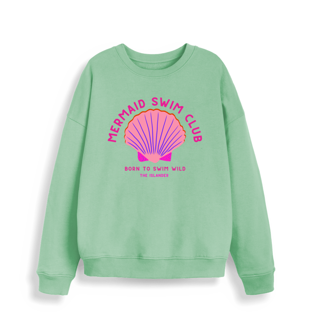 Misty Jade Mermaid Swim Club - Women's Oversized Style Sweatshirt