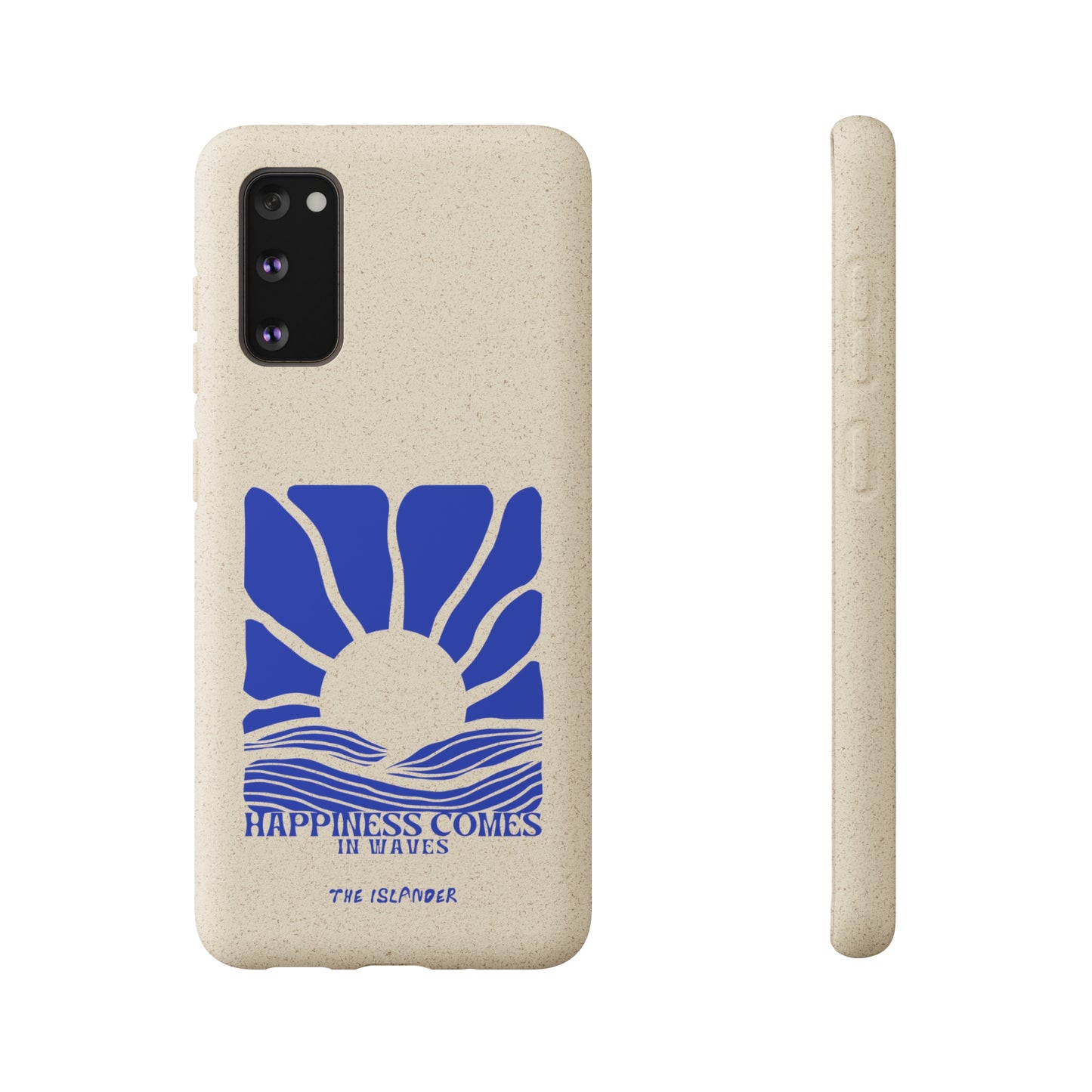 Happiness Comes In Waves - Biodegradable Phone Case - Made from Natural Materials