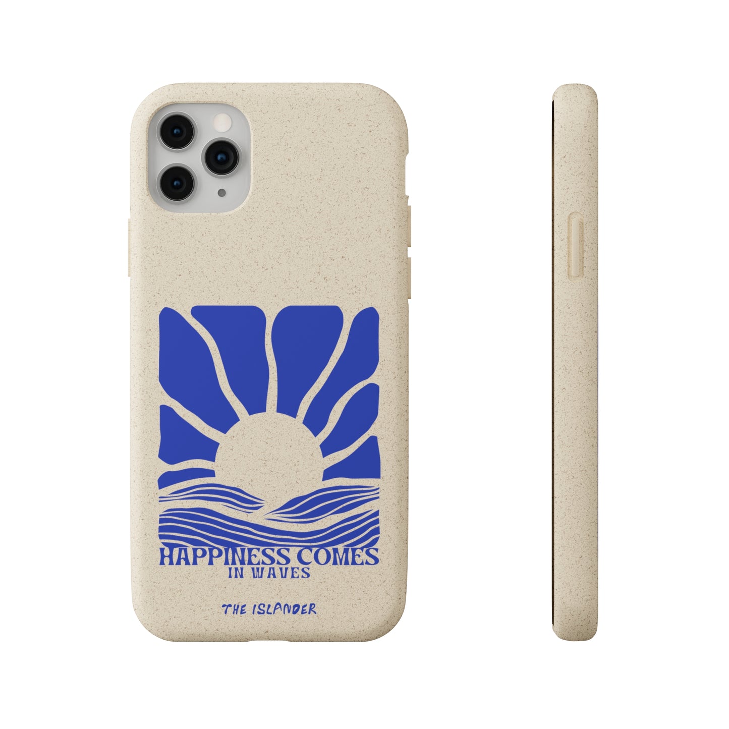 Happiness Comes In Waves - Biodegradable Phone Case - Made from Natural Materials