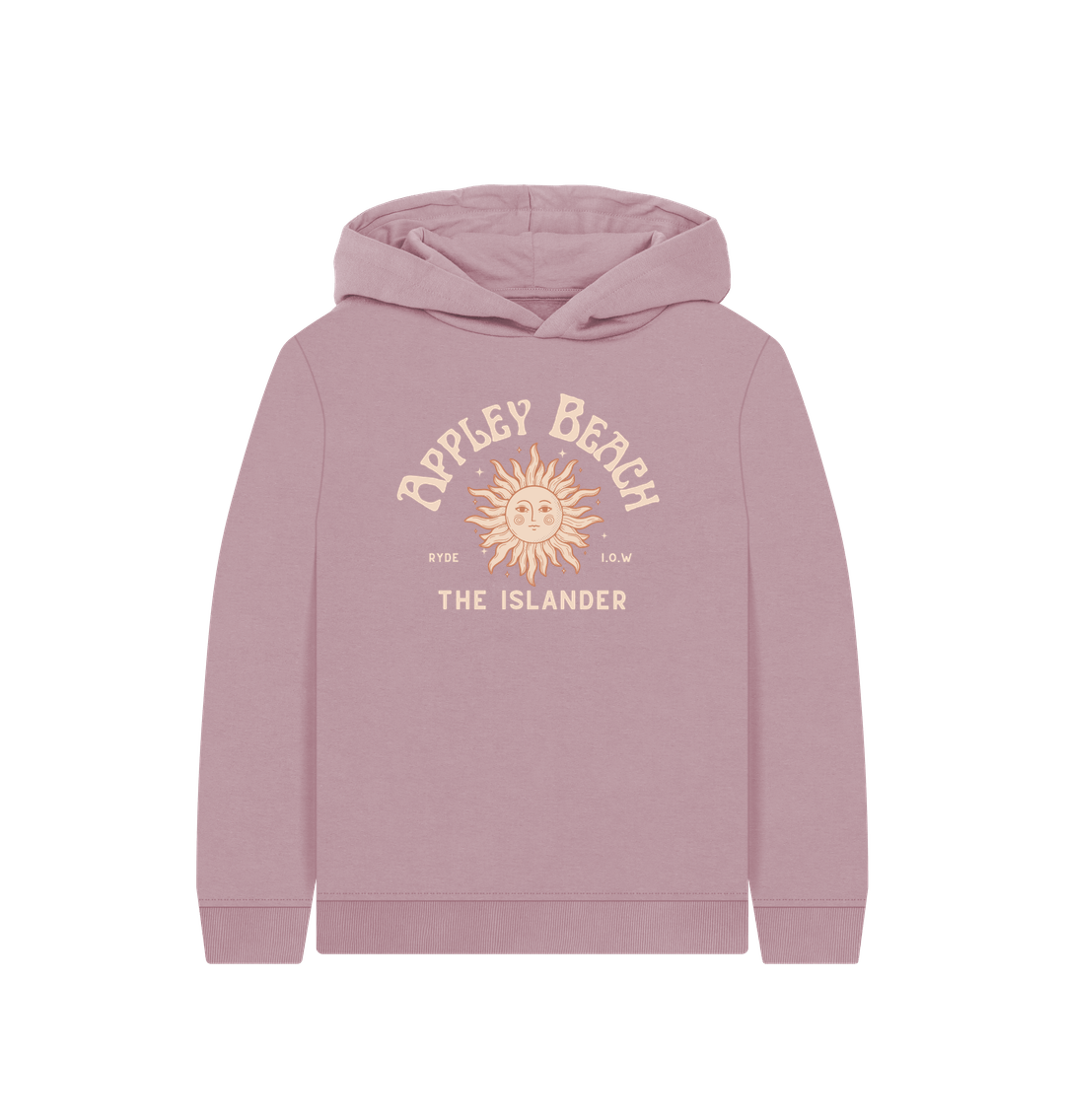 Mauve Kids Hoody - Appley Beach - Sunshine - The Islander - Isle of Wight