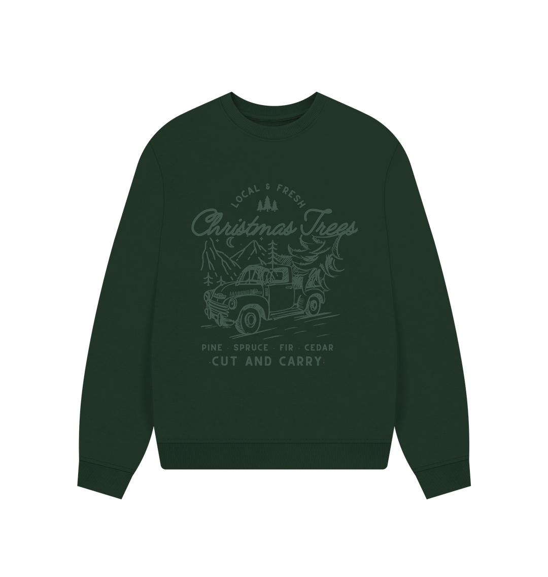 Evergreen Christmas Tree\u2019s - Womens oversized style sweatshirt