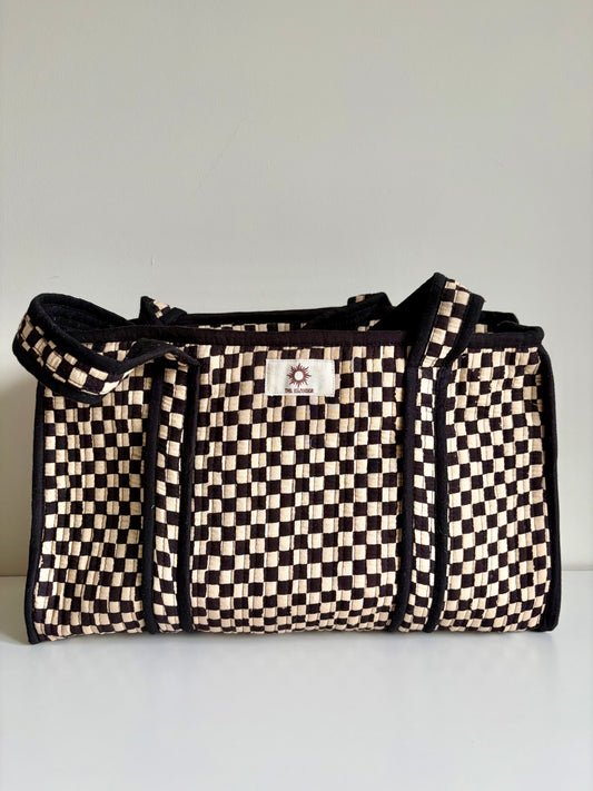 Black Checkerboard Compartment Midi