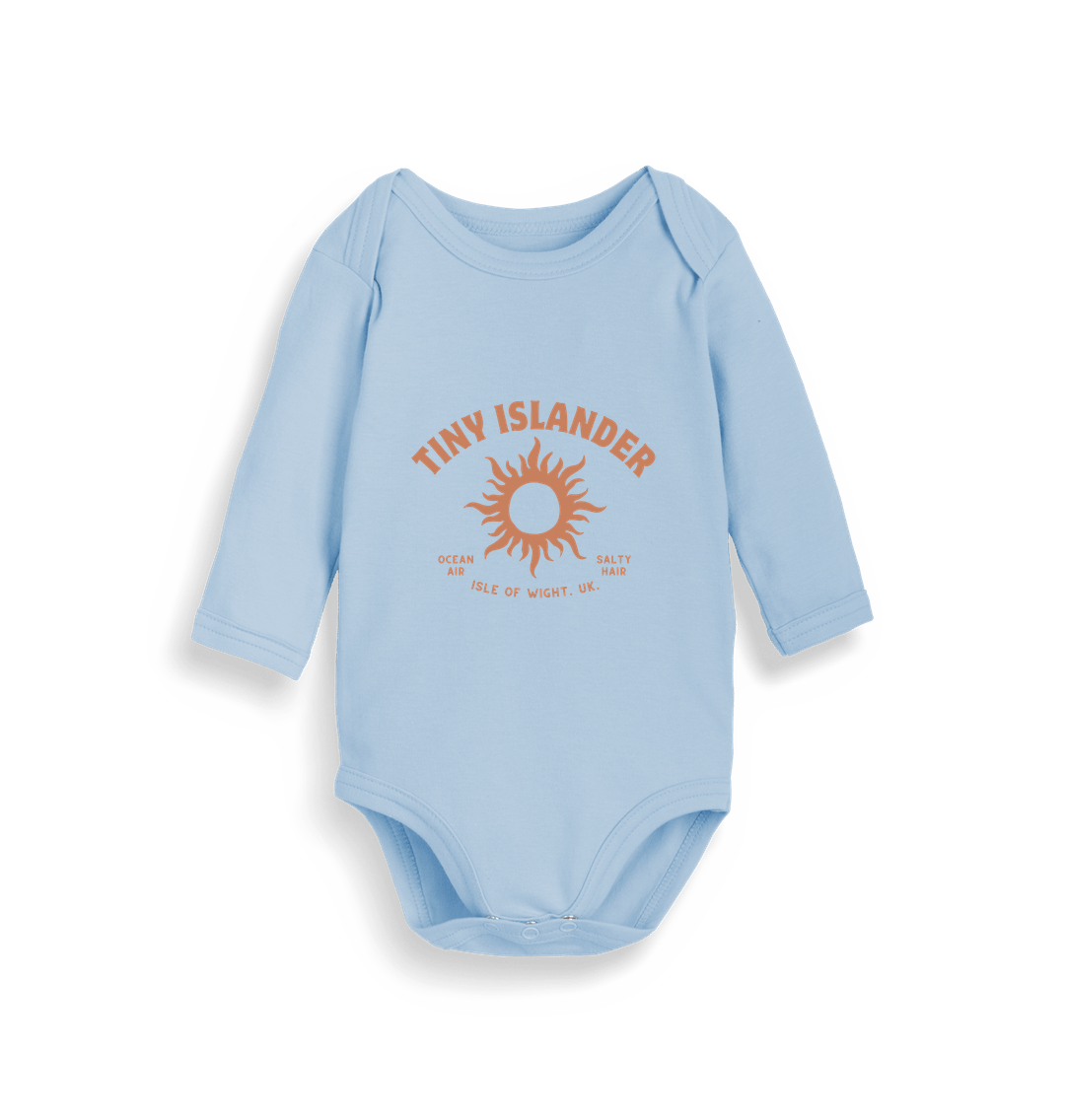 Organic Dusty Blue Tiny Islander - Baby Organic Long Sleeve Body Suite