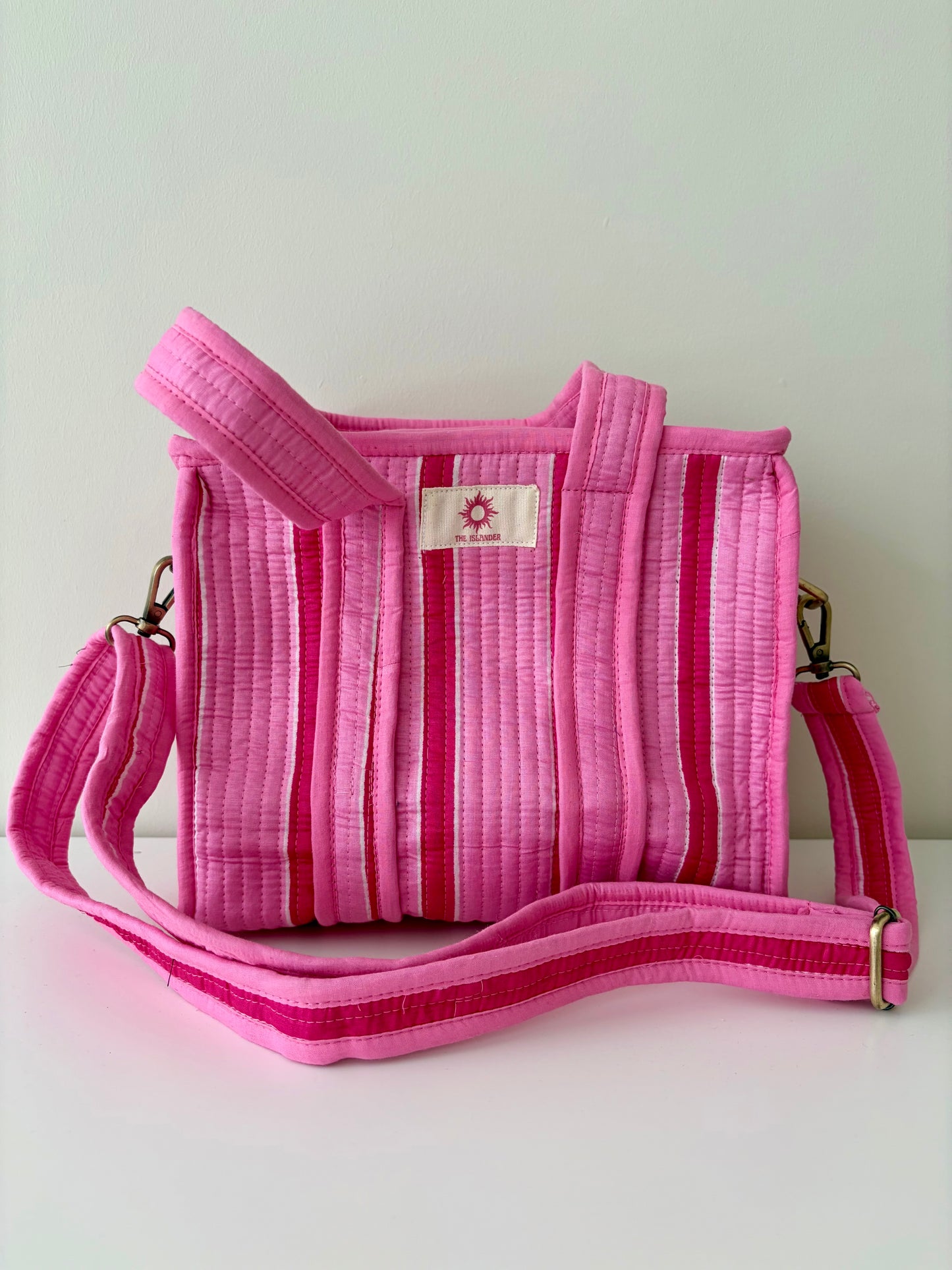 Pink Stripe Mini Tote Bag