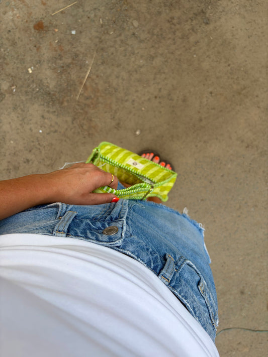 Lime Green Stripes Side Mini