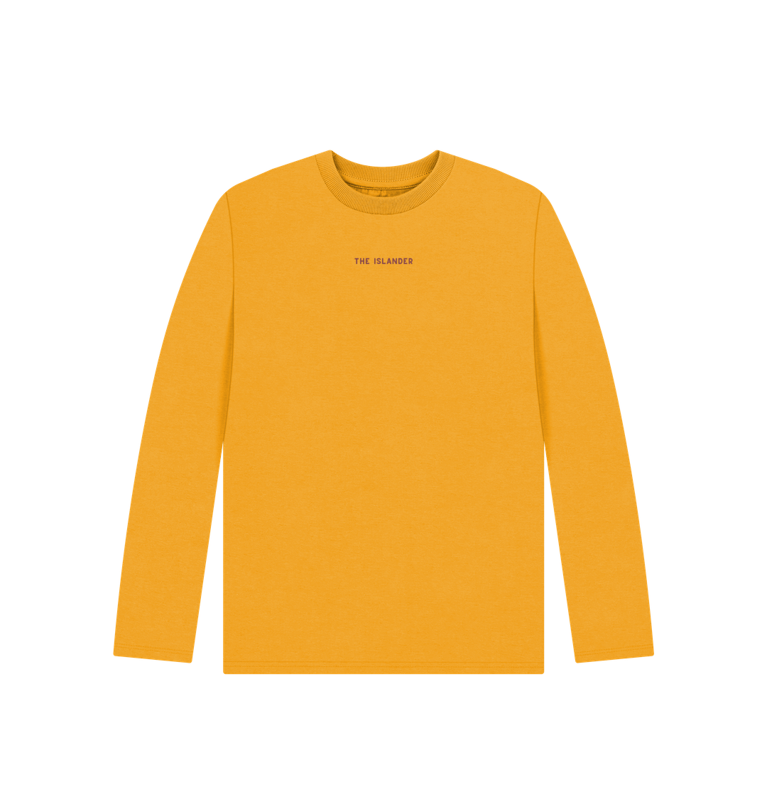 Mustard Respect Our Planet - Kids Long Sleeve T Shirt  - Organic Cotton